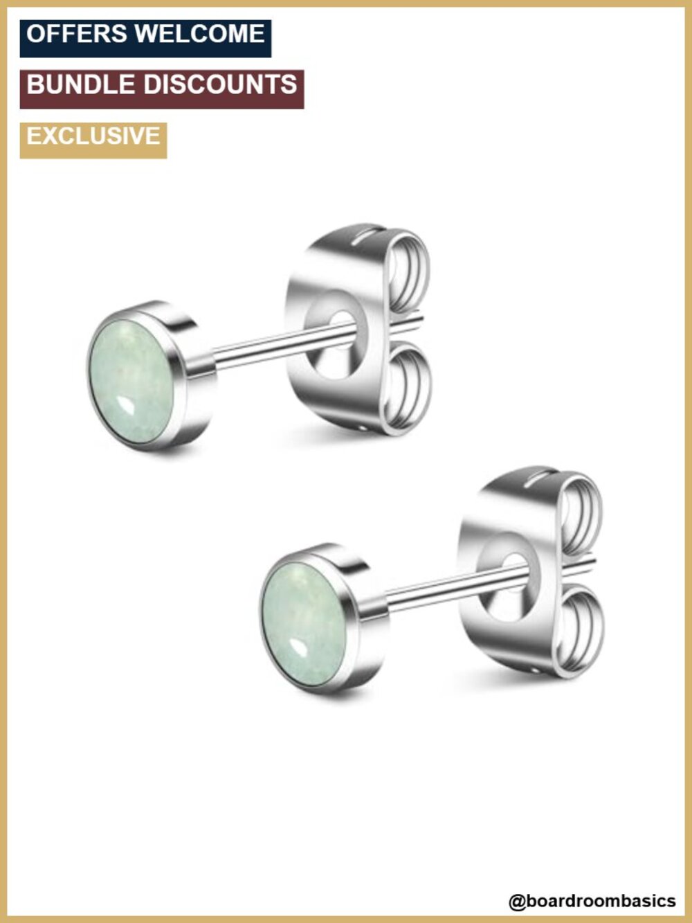 Titanium Turquoise Stud Earrings Hypoallergenic Nickel Free 4mm 5mm Flat Back